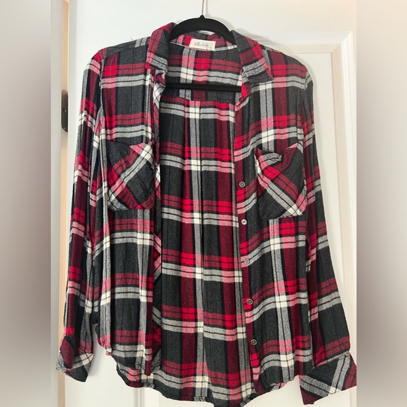 BELLA DAHL PLAID SHIRT - Picture 1 of 3